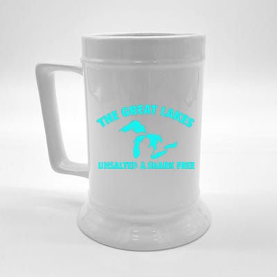 The Great Lakes Unsalted & Shark Gift Funny Free Michig Beer Stein