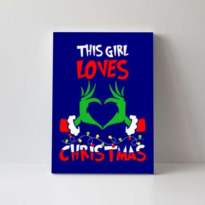 This Girl Loves Christmas Xmas Pajama  Canvas