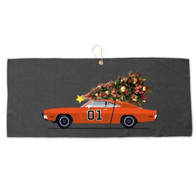 The General Lee Car Christmas Tree Large Microfiber Waffle Golf Towel