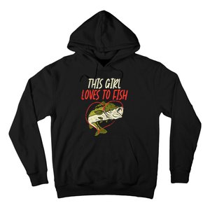 This Girl Loves To Fish Bass Fishing Family Matching Gift Hoodie