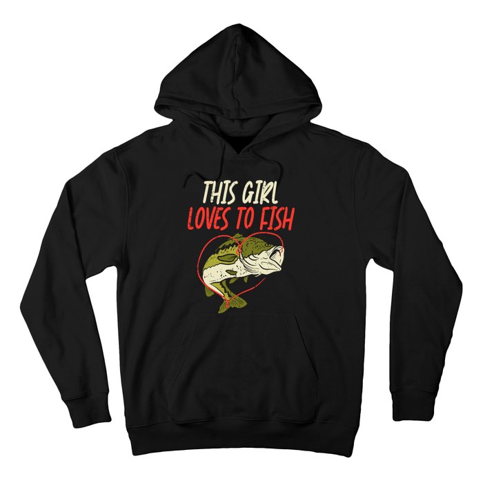 This Girl Loves To Fish Bass Fishing Family Matching Gift Hoodie