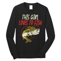 This Girl Loves To Fish Bass Fishing Family Matching Gift Long Sleeve Shirt