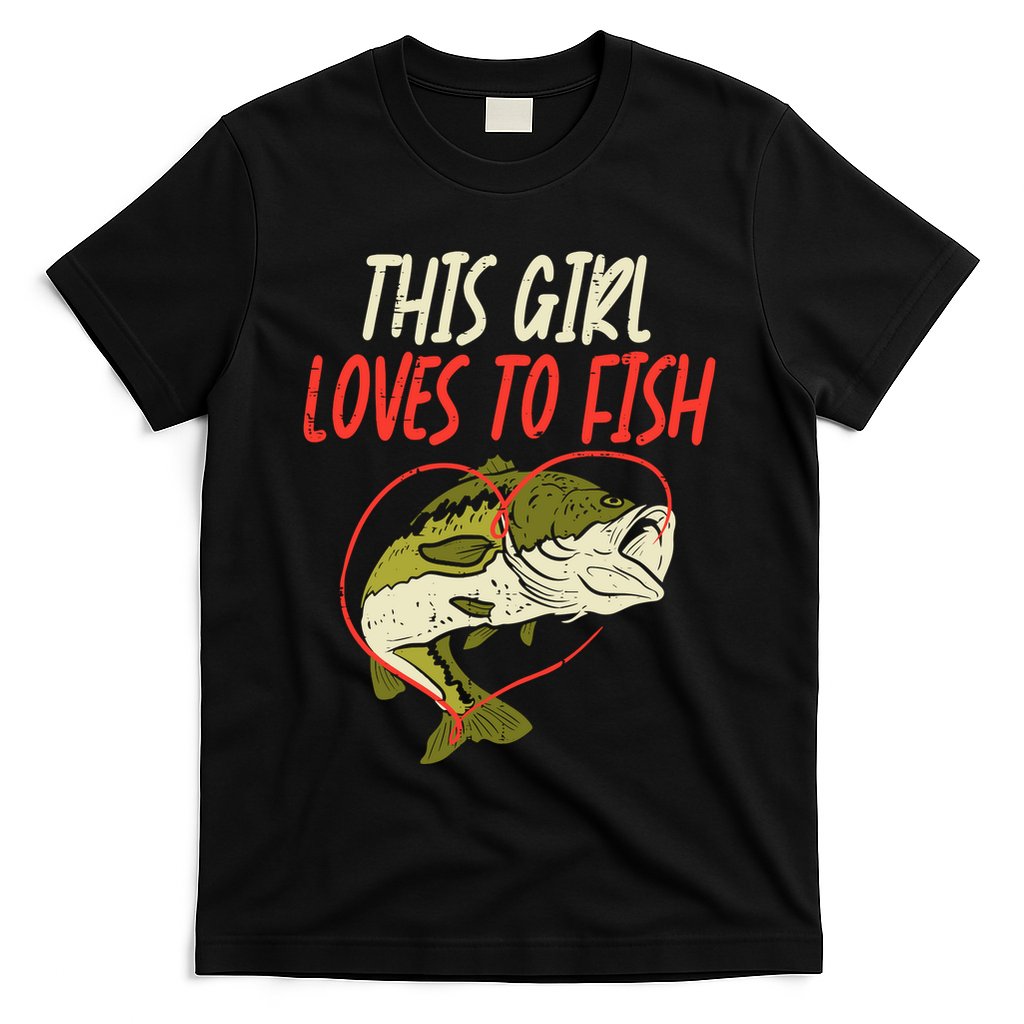 This Girl Loves To Fish Bass Fishing Family Matching Gift T-Shirt