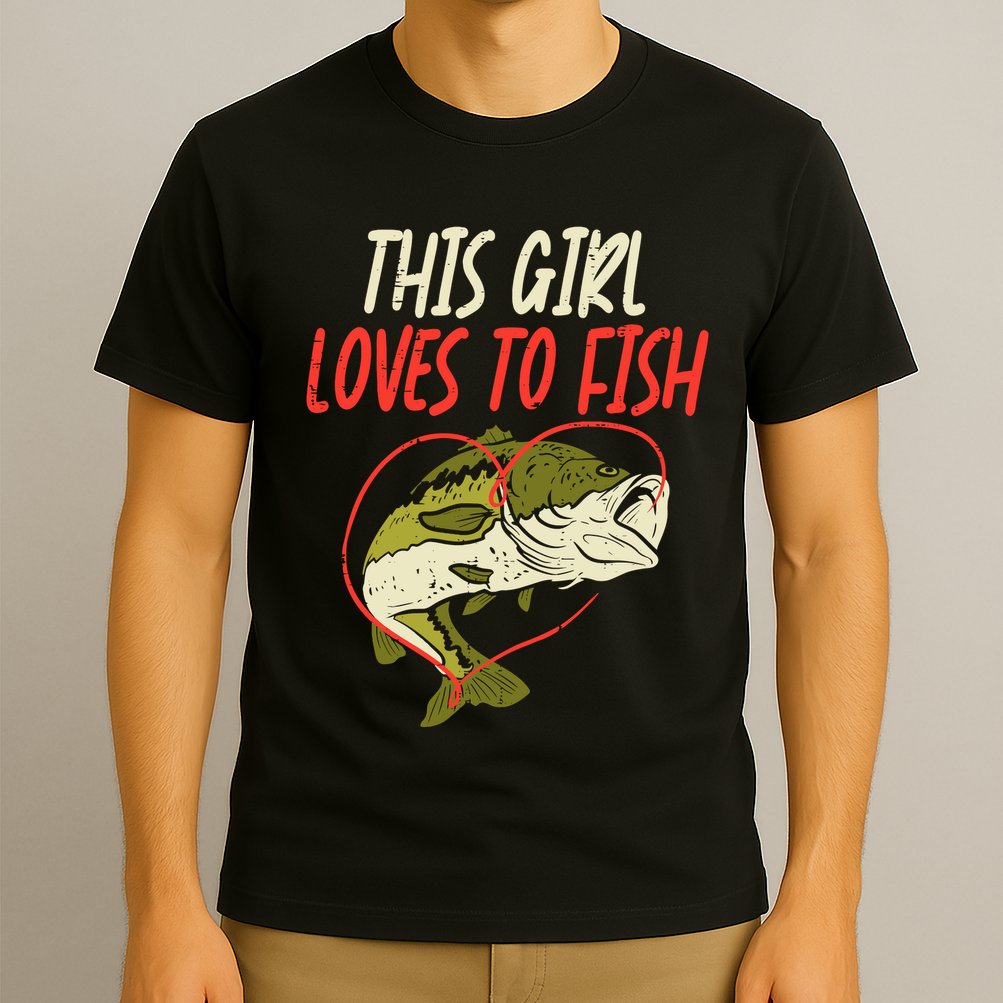 This Girl Loves To Fish Bass Fishing Family Matching Gift T-Shirt