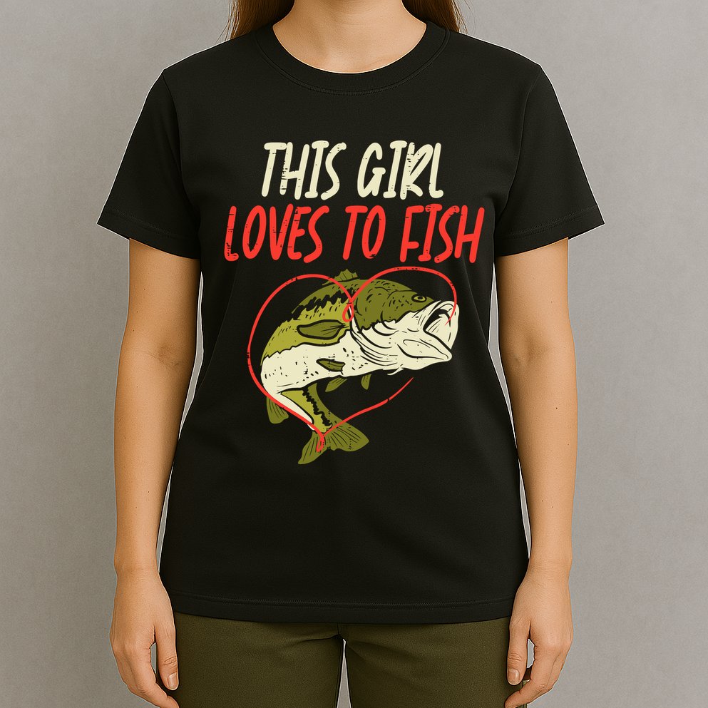 This Girl Loves To Fish Bass Fishing Family Matching Gift T-Shirt