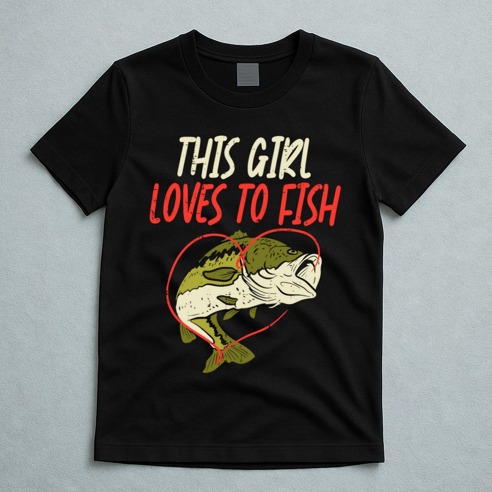 This Girl Loves To Fish Bass Fishing Family Matching Gift T-Shirt