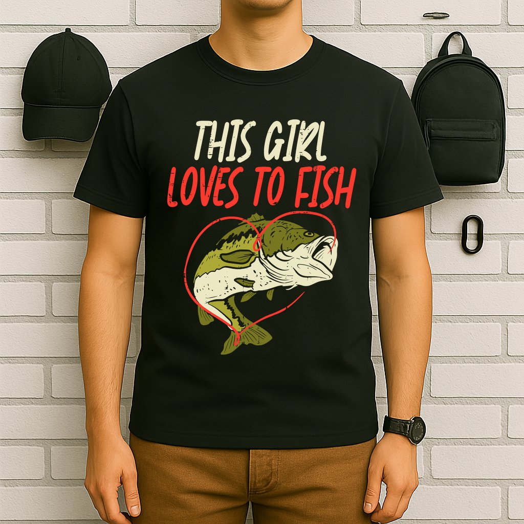 This Girl Loves To Fish Bass Fishing Family Matching Gift T-Shirt