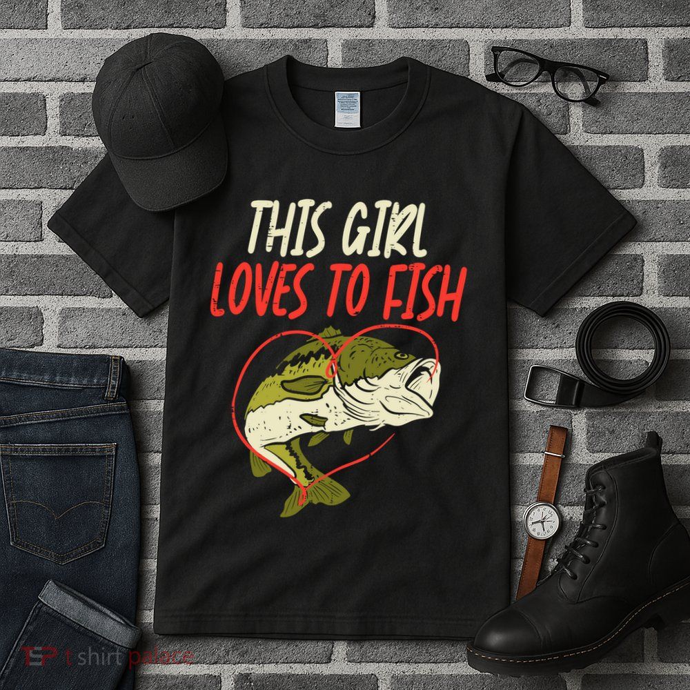 This Girl Loves To Fish Bass Fishing Family Matching Gift Tall T-Shirt