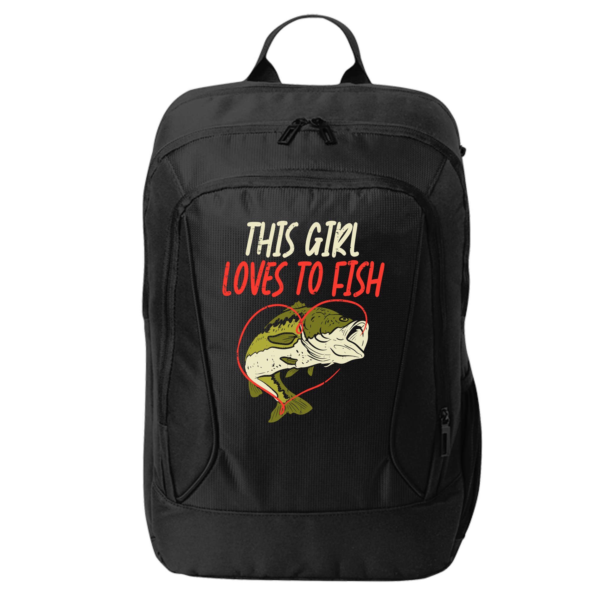 This Girl Loves To Fish Bass Fishing Family Matching Gift City Backpack