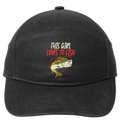 This Girl Loves To Fish Bass Fishing Family Matching Gift 7-Panel Snapback Hat