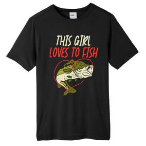 This Girl Loves To Fish Bass Fishing Family Matching Gift Tall Fusion ChromaSoft Performance T-Shirt