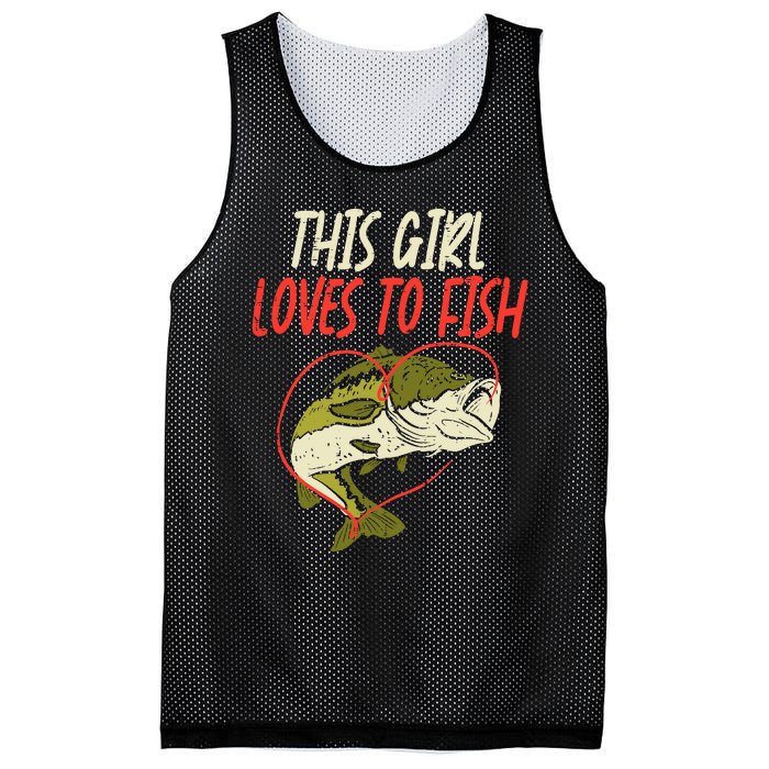 This Girl Loves To Fish Bass Fishing Family Matching Gift Mesh Reversible Basketball Jersey Tank