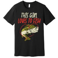 This Girl Loves To Fish Bass Fishing Family Matching Gift Premium T-Shirt