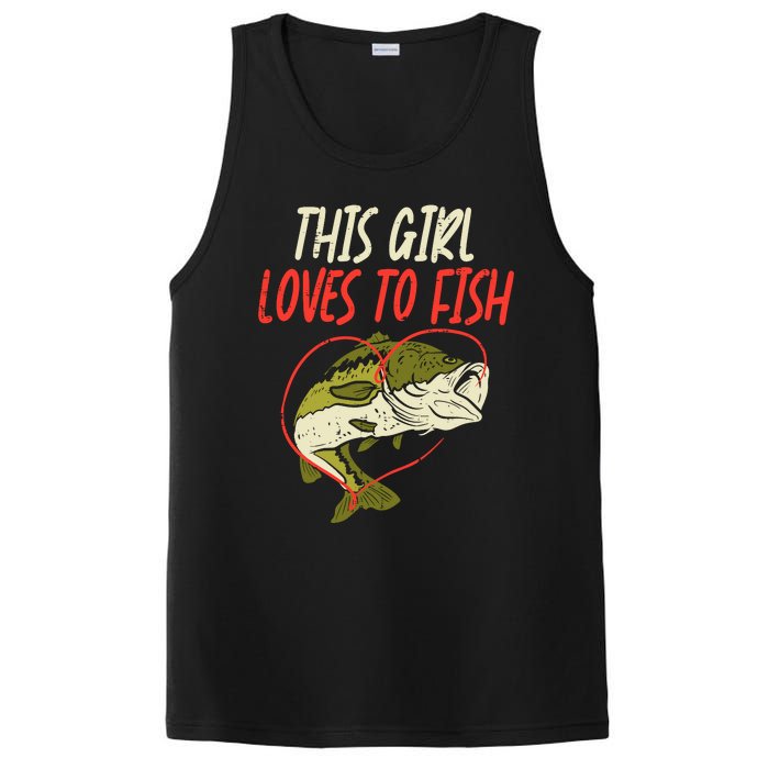 This Girl Loves To Fish Bass Fishing Family Matching Gift PosiCharge Competitor Tank