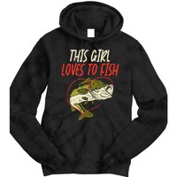 This Girl Loves To Fish Bass Fishing Family Matching Gift Tie Dye Hoodie