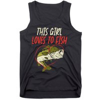 This Girl Loves To Fish Bass Fishing Family Matching Gift Tank Top