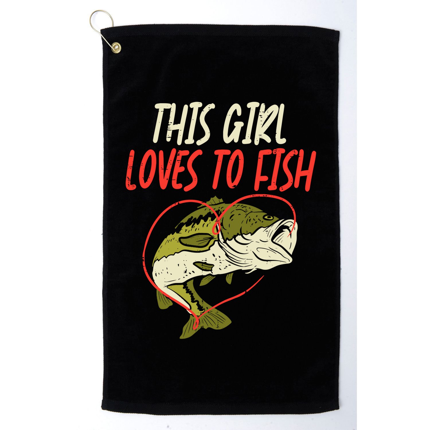 This Girl Loves To Fish Bass Fishing Family Matching Gift Golf Towel