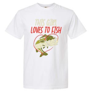 This Girl Loves To Fish Bass Fishing Family Matching Gift Garment-Dyed Heavyweight T-Shirt