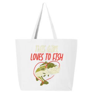 This Girl Loves To Fish Bass Fishing Family Matching Gift 25L Jumbo Tote