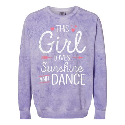 This Girl Loves Sunshine And Dance Cute Girls Women Dancers Colorblast Crewneck Sweatshirt