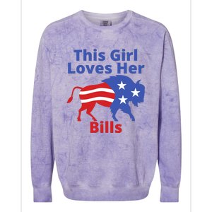 This Girl Loves Her Buffalo Bills Funny Colorblast Crewneck Sweatshirt