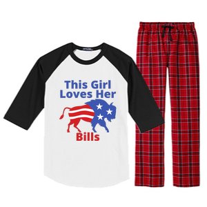 This Girl Loves Her Buffalo Bills Funny Raglan Sleeve Pajama Set