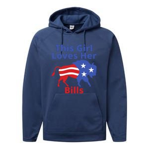 This Girl Loves Her Buffalo Bills Funny Performance Fleece Hoodie