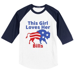 This Girl Loves Her Buffalo Bills Funny Baseball Sleeve Shirt