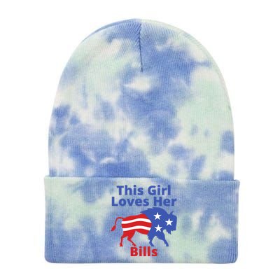 This Girl Loves Her Buffalo Bills Funny Tie Dye 12in Knit Beanie