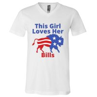 This Girl Loves Her Buffalo Bills Funny V-Neck T-Shirt