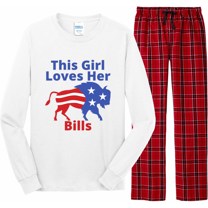 This Girl Loves Her Buffalo Bills Funny Long Sleeve Pajama Set