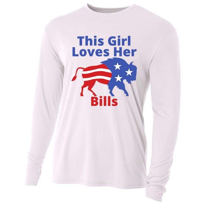 This Girl Loves Her Buffalo Bills Funny Cooling Performance Long Sleeve Crew