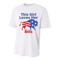 This Girl Loves Her Buffalo Bills Funny Performance Sprint T-Shirt