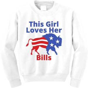 This Girl Loves Her Buffalo Bills Funny Kids Sweatshirt