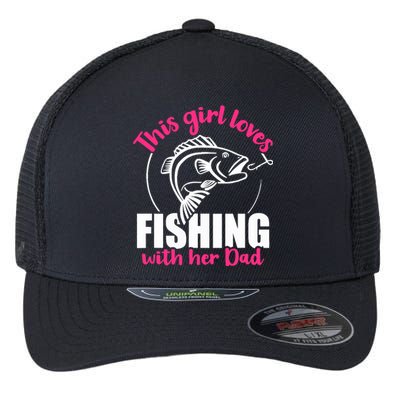 This girl loves fishing with her dad Flexfit Unipanel Trucker Cap