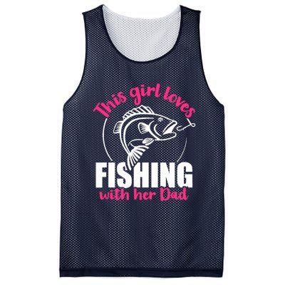 This girl loves fishing with her dad Mesh Reversible Basketball Jersey Tank