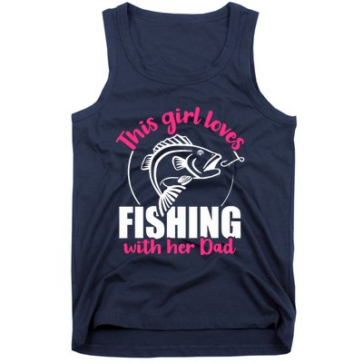 This girl loves fishing with her dad Tank Top