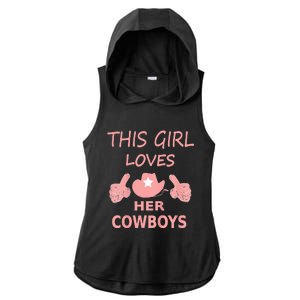 This Girl Loves Her Cowboy Cute Texas Dallas Ladies PosiCharge Tri-Blend Wicking Draft Hoodie Tank