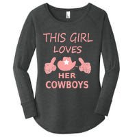 This Girl Loves Her Cowboy Cute Texas Dallas Women's Perfect Tri Tunic Long Sleeve Shirt