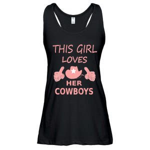 This Girl Loves Her Cowboy Cute Texas Dallas Ladies Essential Flowy Tank