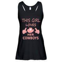 This Girl Loves Her Cowboy Cute Texas Dallas Ladies Essential Flowy Tank