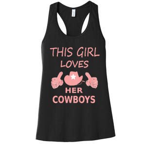 This Girl Loves Her Cowboy Cute Texas Dallas Women's Racerback Tank