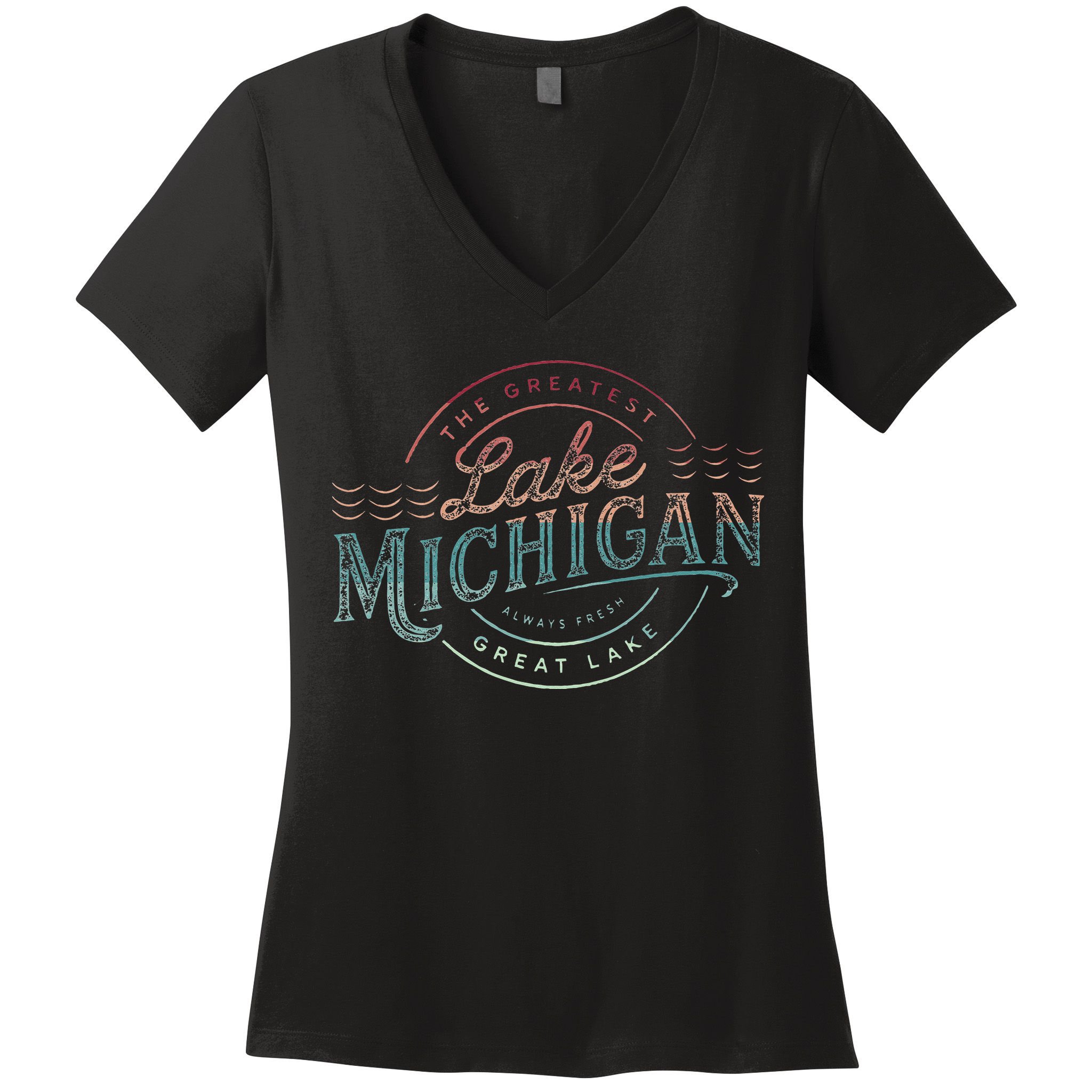 The Great Lakes Lake Michigan Lake Life theme Women's V-Neck T-Shirt