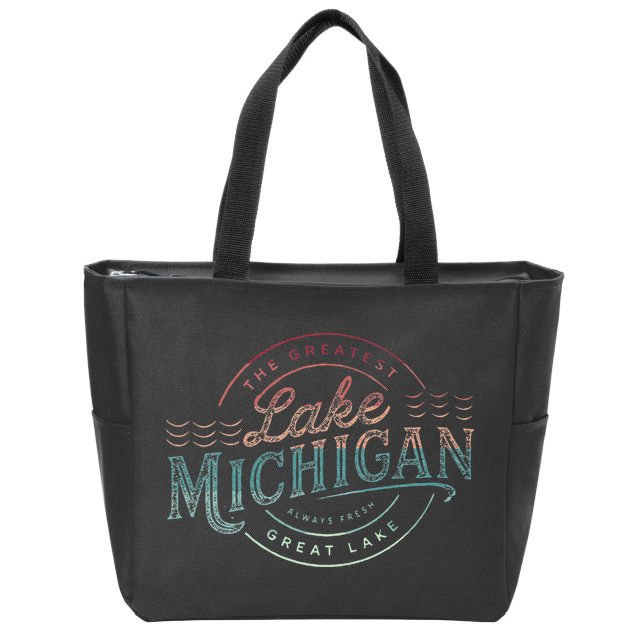 The Great Lakes Lake Michigan Lake Life theme Zip Tote Bag