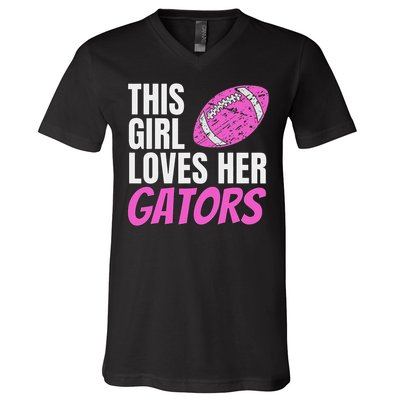 This Girl Loves Her Gators V-Neck T-Shirt