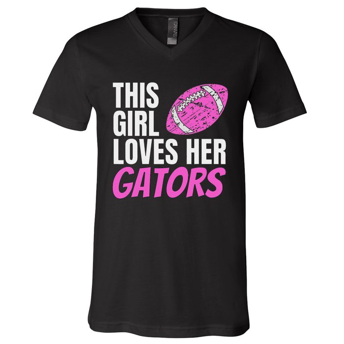 This Girl Loves Her Gators V-Neck T-Shirt