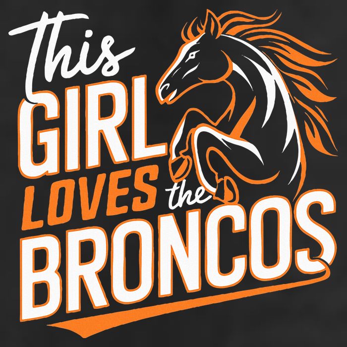 This Girl Loves The Broncos 7 Panel Mesh Trucker Snapback Hat