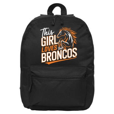 This Girl Loves The Broncos 16 in Basic Backpack