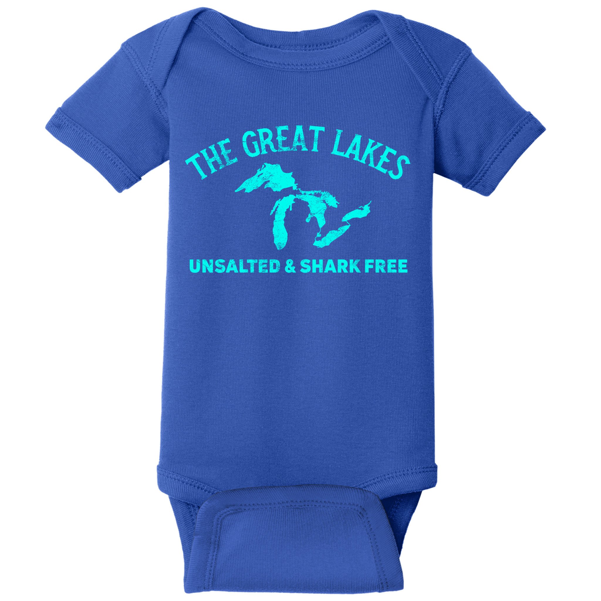 The Great Lakes Unsalted And Shark Free Michigan Gift Vintage Gift Baby Bodysuit