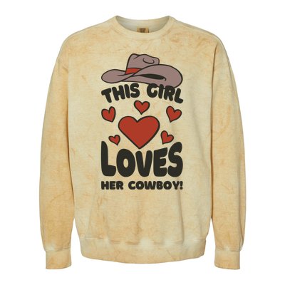 This Girl Loves Her Cowboy Cute Girlfriend Colorblast Crewneck Sweatshirt